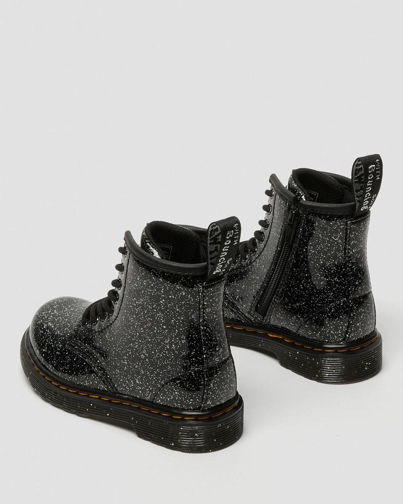 Dr Martens Toddler 1460 Glitter Snørestøvler Børn Sort | DK 691BEX